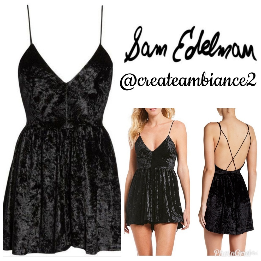 Sam Edelman Strappy Velvet Romper
